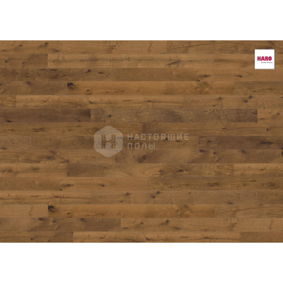 Паркетная доска Haro Parquet 4000 Strip 530148 Дуб Дымчатый Саваж брашированный однополосный