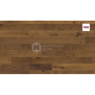Паркетная доска Haro Parquet 4000 Strip 534152 Дуб Дымчатый Саваж глубоко брашированный однополосный