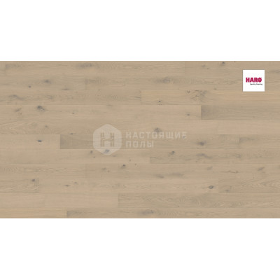 Паркетная доска Haro Parquet 4000 Strip 535450 Дуб Песочно-Серый Саваж брашированный однополосный