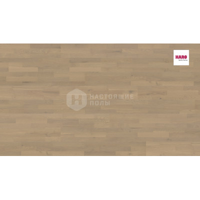Паркетная доска Haro Parquet 4000 538930 Дуб Песочно-Серый Фаворит брашированный трехполосный