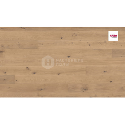 Паркетная доска Haro Parquet 4000 Strip 538961 Дуб Пуро Белый Саваж брашированный однополосный