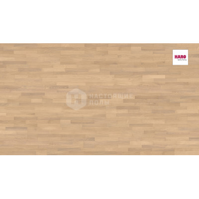 Паркетная доска Haro Parquet 4000 533343 Дуб Пуро Белый Тренд брашированный трехполосный