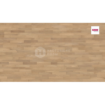 Паркетная доска Haro Parquet 4000 538958 Дуб Пуро Белый Фаворит брашированный трехполосный