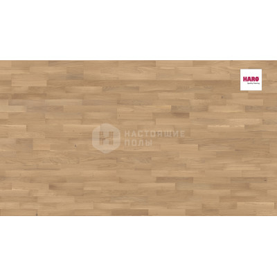 Паркетная доска Haro Parquet 4000 538957 Дуб Пуро Белый Фаворит брашированный трехполосный