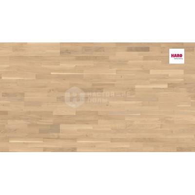 Паркетная доска Haro Parquet 4000 531987 Дуб Светлый Белый Фаворит брашированный трехполосный