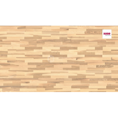 Паркетная доска Haro Parquet 4000 531988 Ясень Светлый Белый Фаворит брашированный трехполосный