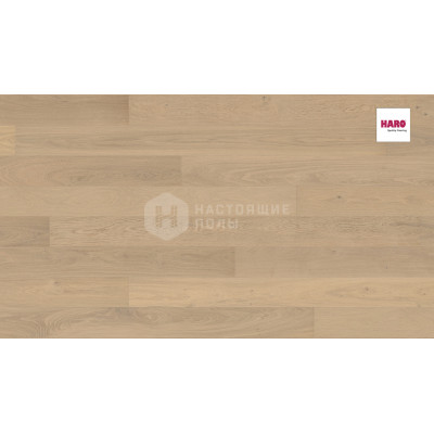 Паркетная доска Haro Parquet 4000 Strip 538936 Дуб Песочно-Белый Маркант брашированный однополосный