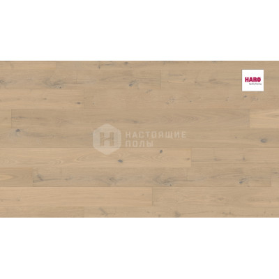 Паркетная доска Haro Parquet 4000 Strip 538937 Дуб Песочно-Белый Саваж брашированный однополосный