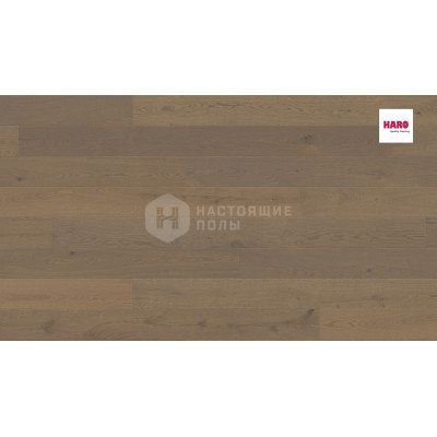 Паркетная доска Haro Parquet 4000 Strip 538947 Дуб Ракушечно-Серый Саваж брашированный однополосный
