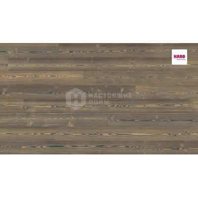 Паркетная доска Haro Parquet 4000 Strip 538954 Лиственница Табако Cерая Юниверсал глубоко брашированная однополосная