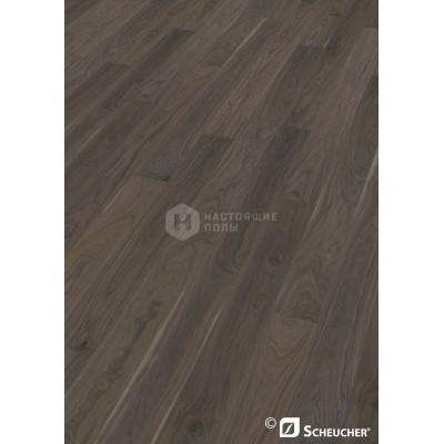 Паркетная доска Scheucher Parkett Woodflor 182 Орех Американский Силва Натур под натуральным маслом однополосный, 2200*182*14 мм