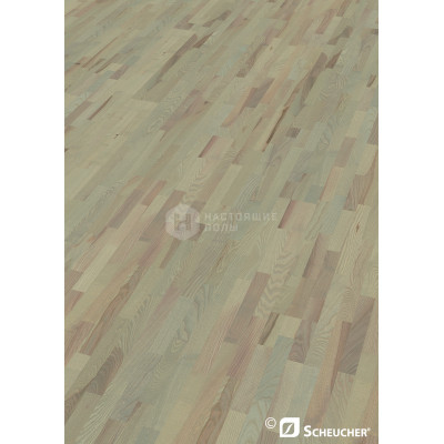 Паркетная доска Scheucher Parkett Woodflor 182 3-stripe Ясень Силва Структур под натуральным маслом трехполосный, 2200*182*14 мм