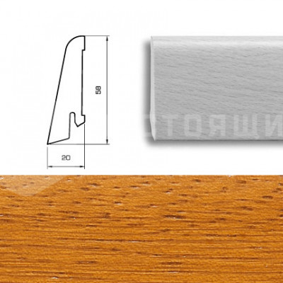 Шпонированный плинтус Pedross Ироко, 2500*58*20 мм