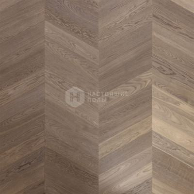 Паркет Французская елка Admonter Chevron 60 градусов 122206/112205 Дуб Лапис Бейсик брашированный под маслом, 525*120*15 мм