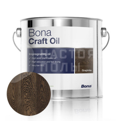Паркетное масло цветное Bona Craft Oil Графит (1л)