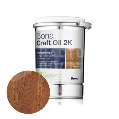 Паркетное масло двухкомпонентное цветное Bona Craft Oil 2К Умбра (1.25л)