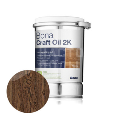 Паркетное масло двухкомпонентное цветное Bona Craft Oil 2К Клэй (1.25л)