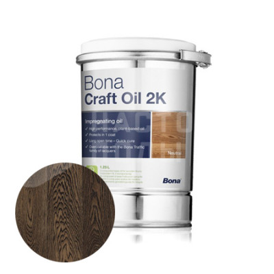 Паркетное масло двухкомпонентное цветное Bona Craft Oil 2К Графит (1.25л)