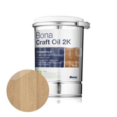 Паркетное масло двухкомпонентное цветное Bona Craft Oil 2К Светло-серый (1.25л)