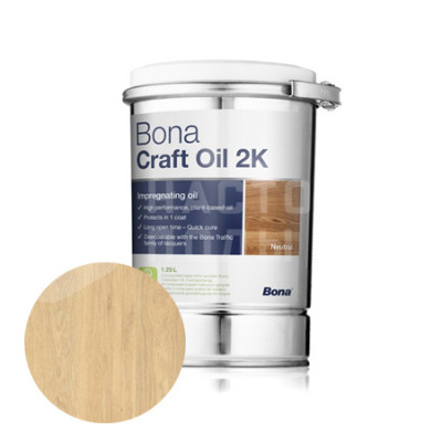 Паркетное масло двухкомпонентное цветное Bona Craft Oil 2К Сенд (1.25л)