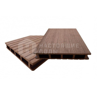 Террасная доска из ДПК EuroDeck Old Style Шоколад двухсторонняя пустотелая, 4000*150*25 мм