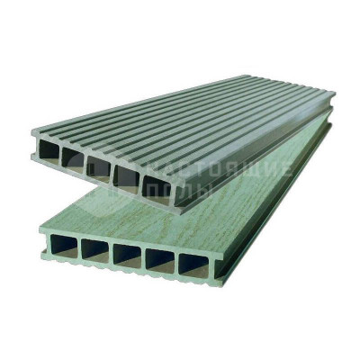 Террасная доска из ДПК EuroDeck Double Изумруд двухсторонняя пустотелая, 6000*139*27 мм
