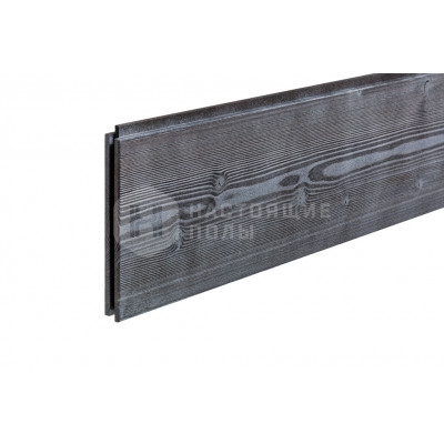 Планкен фасадная доска Thermory Термоель Жемчуг Черный C15 брашированная, 5400*186*20 мм