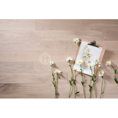 Паркетная доска Coswick Авторская коллекция 1133-7542 Дуб Акварельный Белый Черектер шелковое масло ультраматовое, 2100*190*15 мм