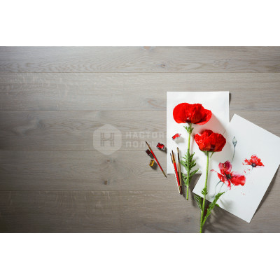 Паркетная доска Coswick Авторская коллекция 1133-7591 Дуб Серая Пейна Черектер шелковое масло ультраматовое, 2100*190*15 мм