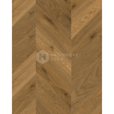 Паркет Французская елка Admonter Chevron 60 градусов 122871/122872 Дуб Игнис Бейсик брашированный под маслом, 525*120*15 мм