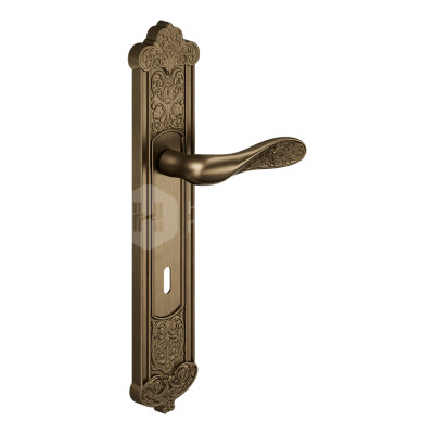 Дверная ручка на планке с отверстием под ключ буратино dnd Fiore 525P OGH