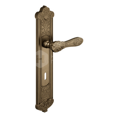 Дверная ручка на планке с отверстием под ключ буратино dnd Fiorenza 519P OGH