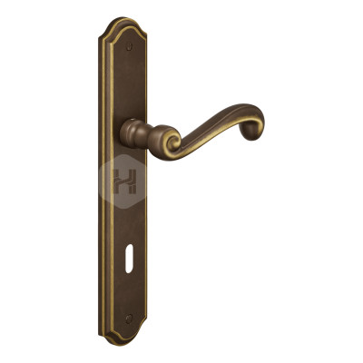 Дверная ручка на планке с отверстием под ключ буратино dnd Lady 567P BSS