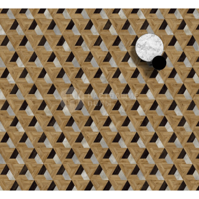 ПВХ плитка клеевая Moduleo Moods 366 Vortex 46244 Облачный камень + 54991 Дуб Кантри + 58346 Дуб Сьерра