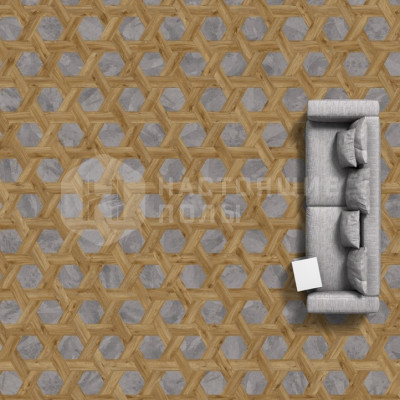 ПВХ плитка клеевая Moduleo Moods 268 Wicker 70928 Шифер Мустанг + 58346 Дуб Сьерра