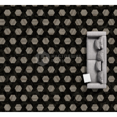 ПВХ плитка клеевая Moduleo Moods 284 Wicker 22937 Дуб Блэкджек + 70998 Шифер Мустанг