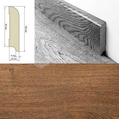 Шпонированный плинтус Coswick профиль №8 2187-1546 Дуб Берген, шелковое масло ультраматовое, 2100*100*20 мм
