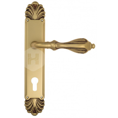 Дверная ручка на планке Venezia Anafesto VNZ3308 PL87 французское золото + коричневый