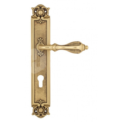 Дверная ручка на планке Venezia Anafesto VNZ849 PL97 французское золото + коричневый