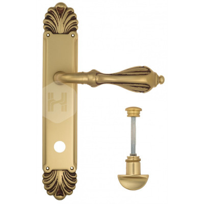 Дверная ручка на планке Venezia Anafesto VNZ3309 PL87 французское золото + коричневый