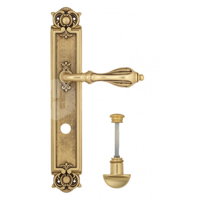 Дверная ручка на планке Venezia Anafesto VNZ891 PL97 французское золото + коричневый