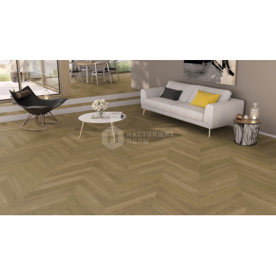 Паркет французская елочка Weitzer Parkett WP 475 63775 Дуб Мандель натур брашированный, масло ProVital, 750*125*12.2 мм