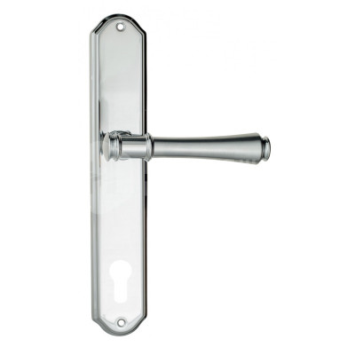 Дверная ручка на планке Venezia Callisto VNZ1727 PL02 матовый хром / полированный хром