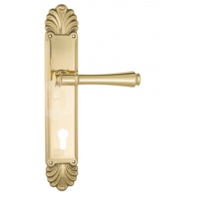 Дверная ручка на планке Venezia Callisto VNZ3344 PL87 французское золото + коричневый