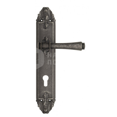 Дверная ручка на планке Venezia Callisto VNZ1520 PL90 состаренное серебро