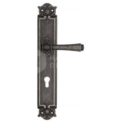 Дверная ручка на планке Venezia Callisto VNZ1565 PL97 состаренное серебро