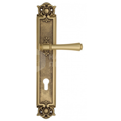 Дверная ручка на планке Venezia Callisto VNZ1552 PL97 французское золото + коричневый