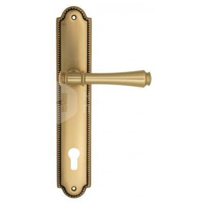 Дверная ручка на планке Venezia Callisto VNZ1480 PL98 французское золото + коричневый