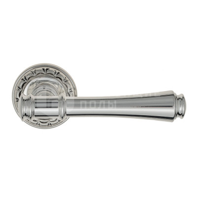 Дверная ручка Venezia Callisto VNZ3216 D2 натуральное серебро + черный