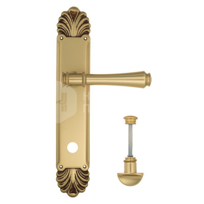 Дверная ручка на планке Venezia Callisto VNZ3345 PL87 французское золото + коричневый